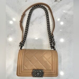 Tan / Nude Genuine LeatherBoy Bag